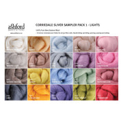 Ashford Corriedale Sliver Sample Pack 1 - Lights