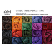 Ashford Corriedale Sliver Sample Pack 3 - Darks