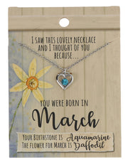 Birthstone Necklace March - BSN003