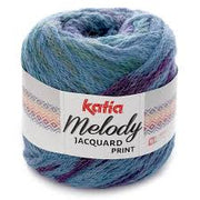 Katia Melody Jacquard Print 507 - blue, purple, green mix