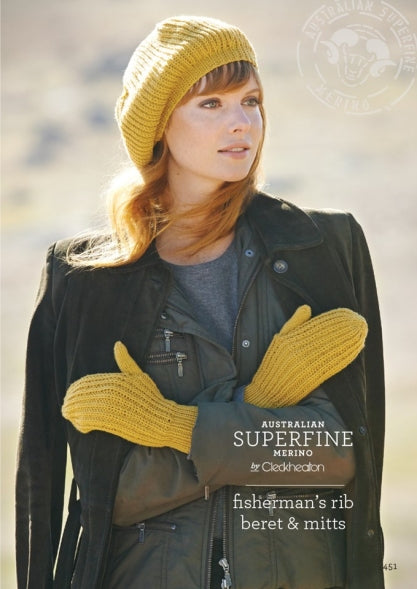 Leaflet 451 - Fishermans Rib Beret & Mitts