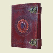 Leather Journal - Medium Amethyst Stone