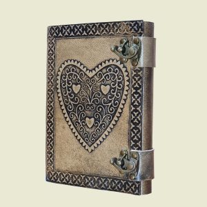 Leather Journal - Medium Antique Look Heart