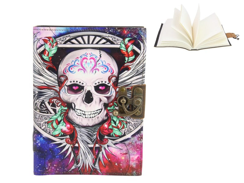 Leather Journal - Painted Skull - JOUSKULL