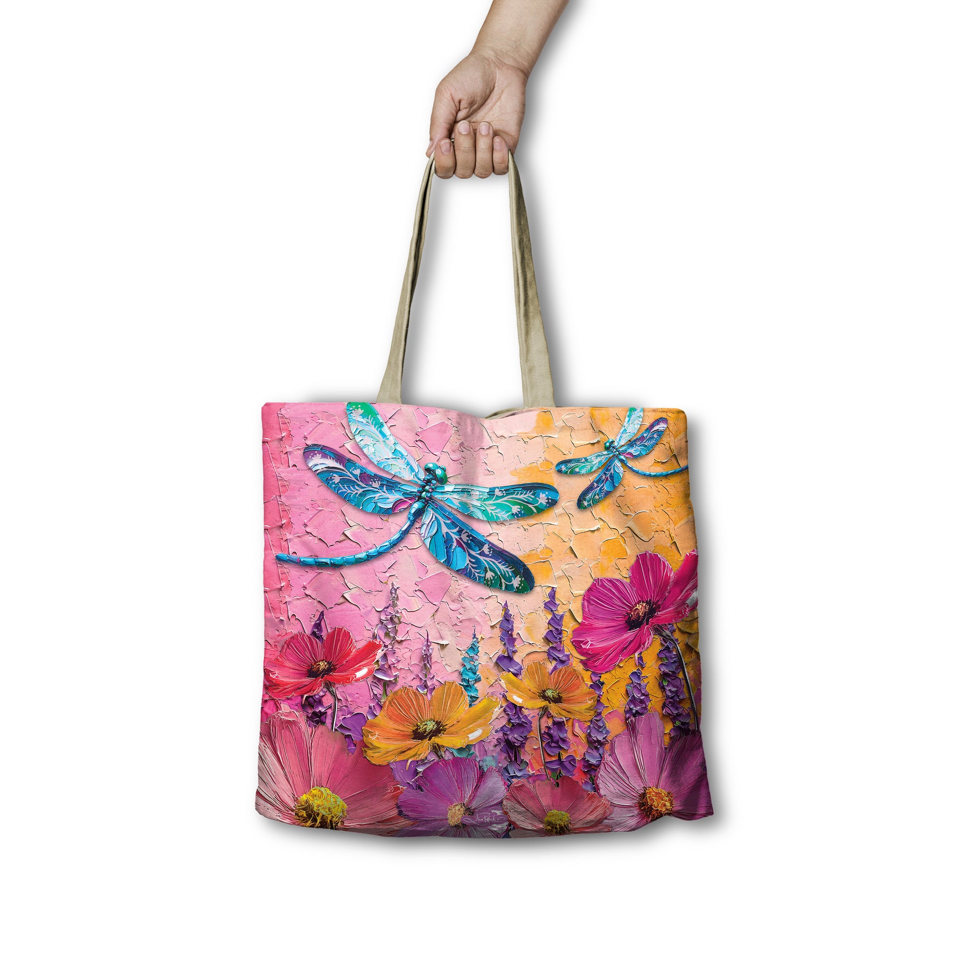 Lisa_Pollock_Shopping_Bag_-PlayfulDragonfliesRSB93